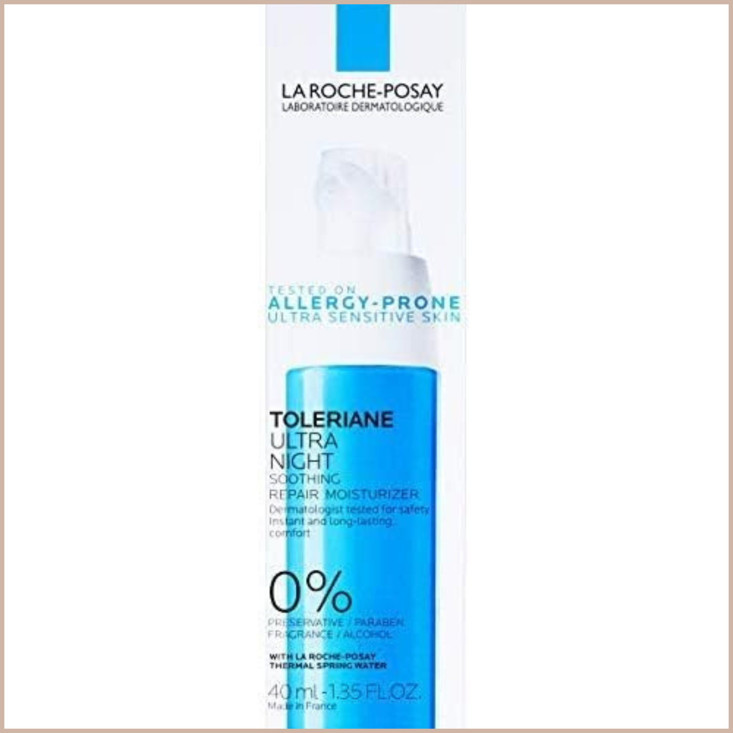 Toleriane Dermallergo Night Cream – Intense Soothing Night Moisturizer with Neurosensine, Vitamin E & Niacinamide for Sensitive Skin