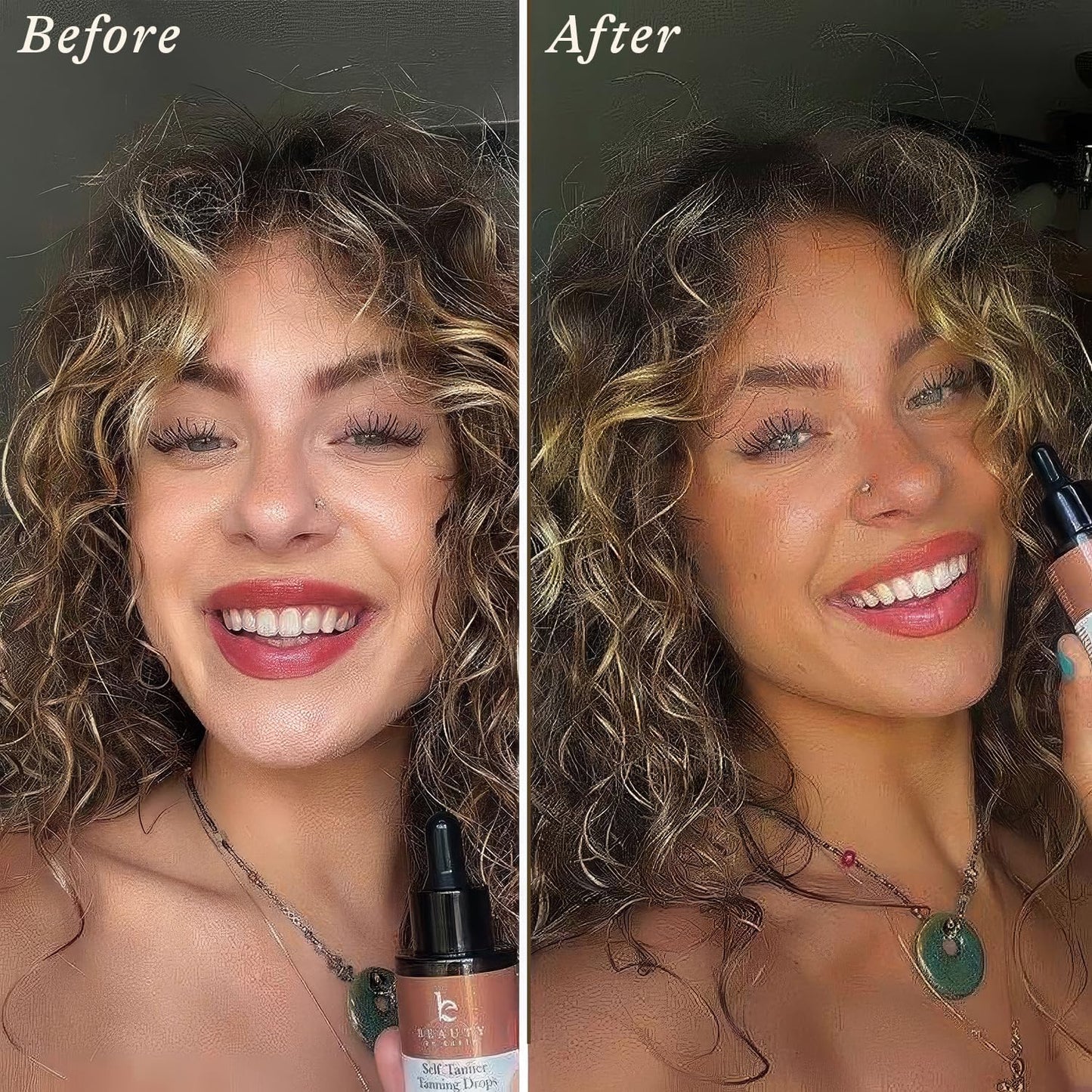 Self Tanning Drops for Face – Customizable Sunless Tanner Drops with Organic Aloe, DHA & Erythrulose for a Natural Glow