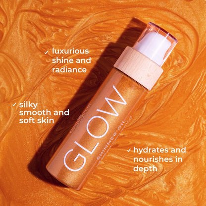 COCOSOLIS GLOW Shimmer Oil – Illuminizing Natural Dry Oil with Shiny Particles for Face & Body – 110ml
