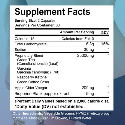 DAITEA Keto Apple Cider Vinegar Capsules 25000mg, Adult Keto-Friendly Wellness Supplement, 60 Count