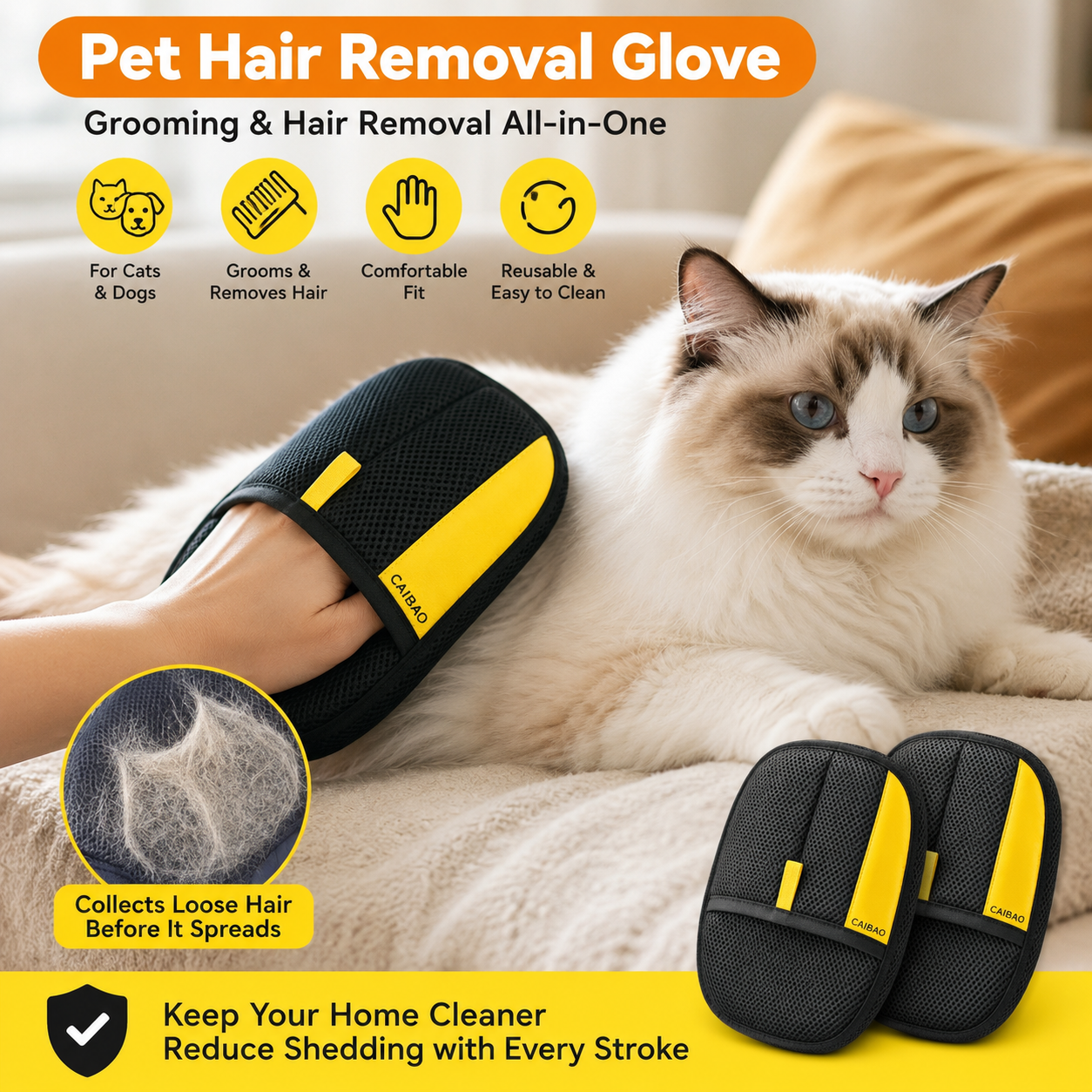 Lintovia™ Reusable Pet Hair Removal Glove