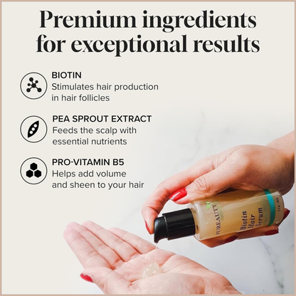 Biotin Hair Growth Serum – Thicker, Fuller-Looking Hair Support for Men & Women