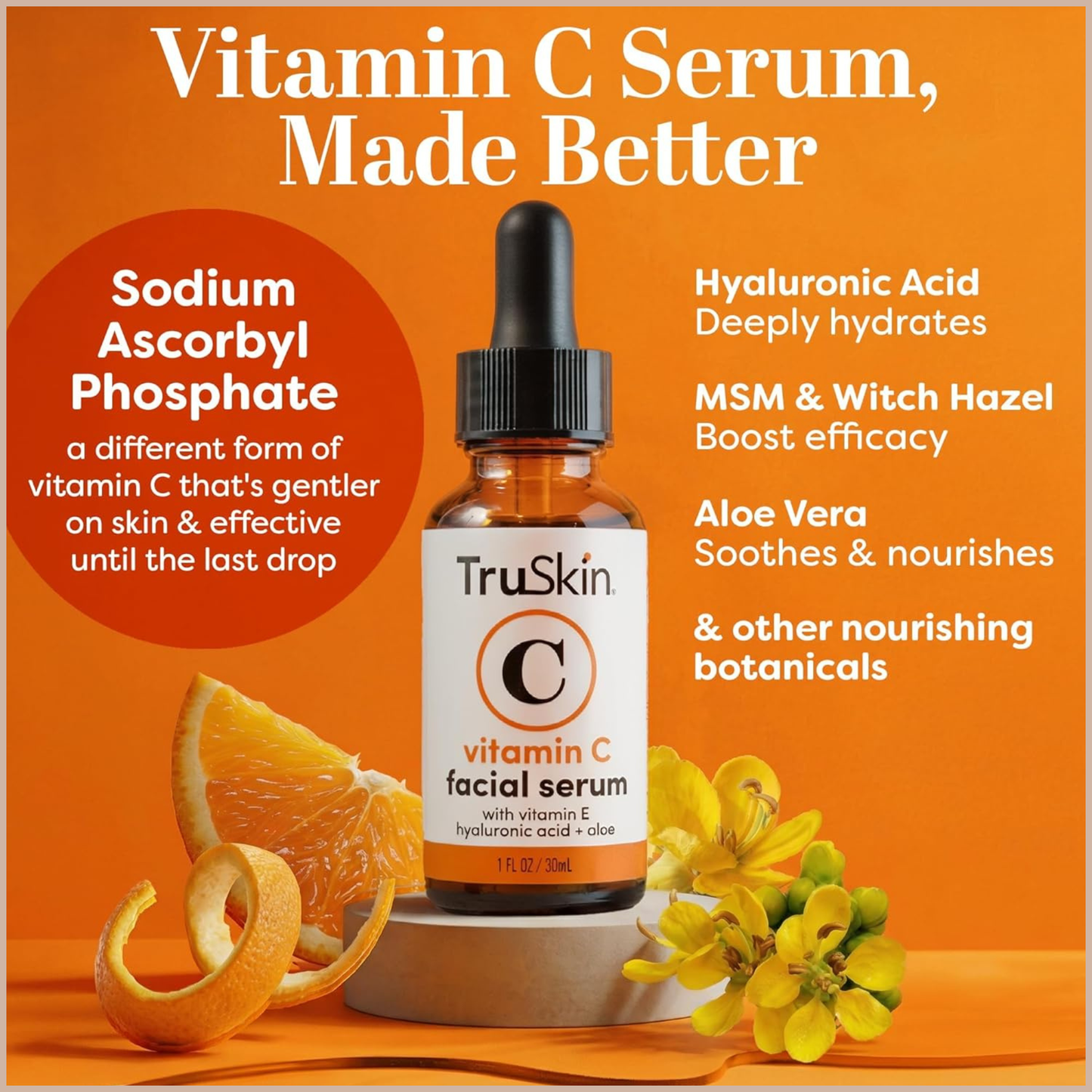 Vitamin C Brightening Serum with Hyaluronic Acid, Aloe Vera & Vitamin E for Glow & Even Skin Tone