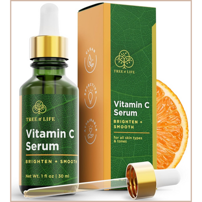 Vitamin C Face Serum with Hyaluronic Acid & Collagen – Brightening Anti-Aging Treatment for Dark Spots, Wrinkles & Uneven Skin Tone