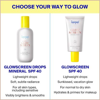 Radiant Mineral Sunscreen Drops SPF 40 for Soft Glow & Pore Blurring