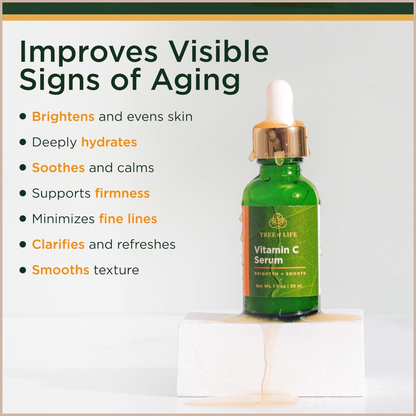 Vitamin C Face Serum with Hyaluronic Acid & Collagen – Brightening Anti-Aging Treatment for Dark Spots, Wrinkles & Uneven Skin Tone