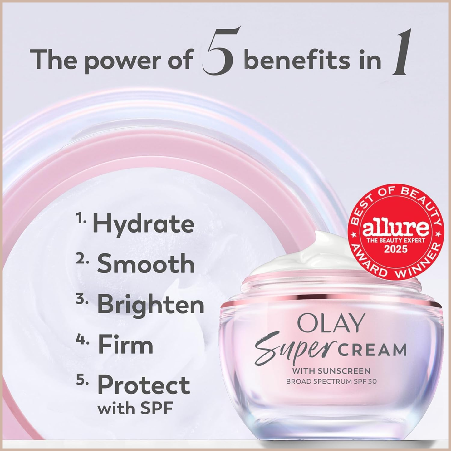 Face Moisturizer SPF 30 with Niacinamide, Vitamin C & Hyaluronic Acid for Brightening, Hydration & Firming