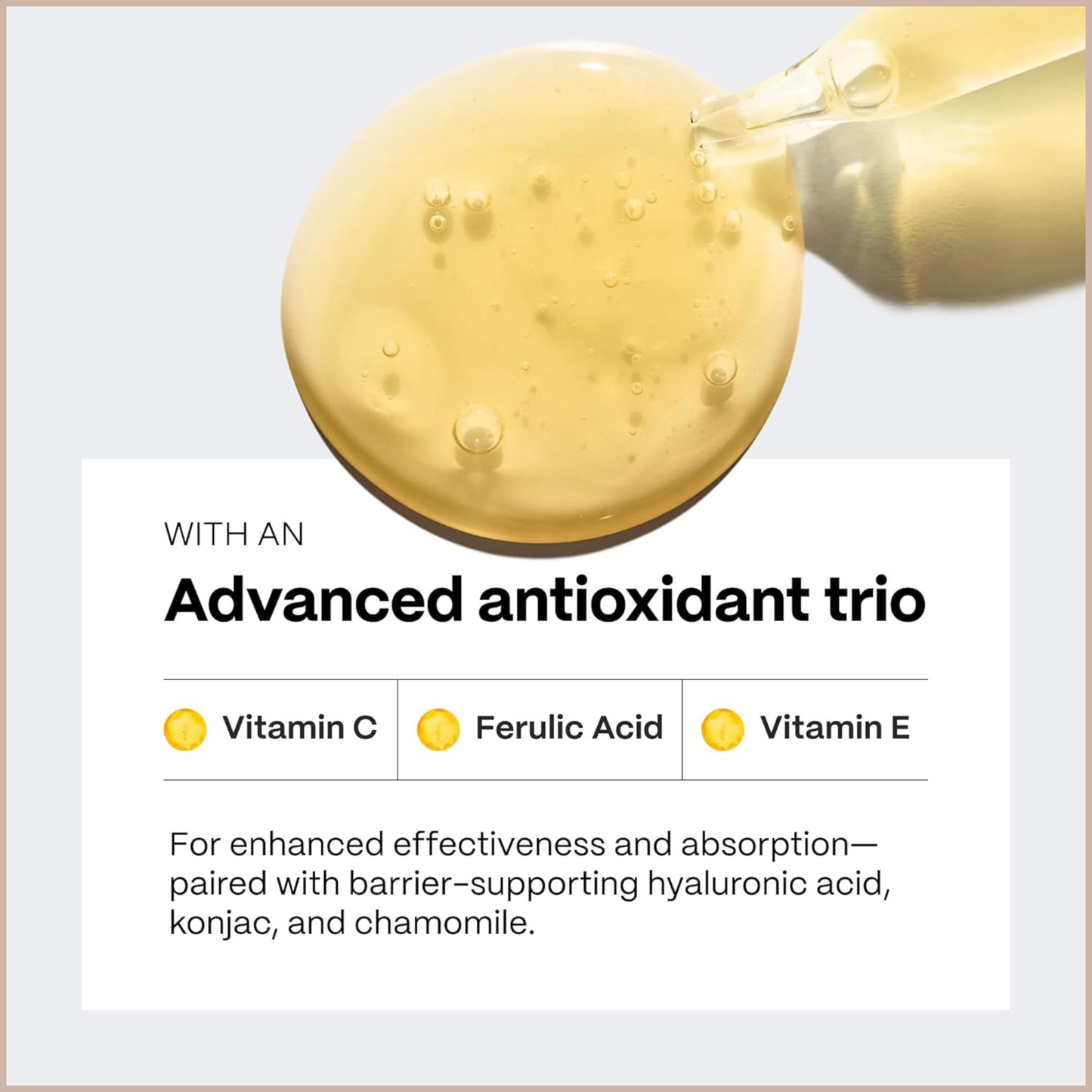 Vitamin C Face Serum with Hyaluronic Acid, Vitamin E & Ferulic Acid – Brightening Antioxidant Treatment for Face & Neck