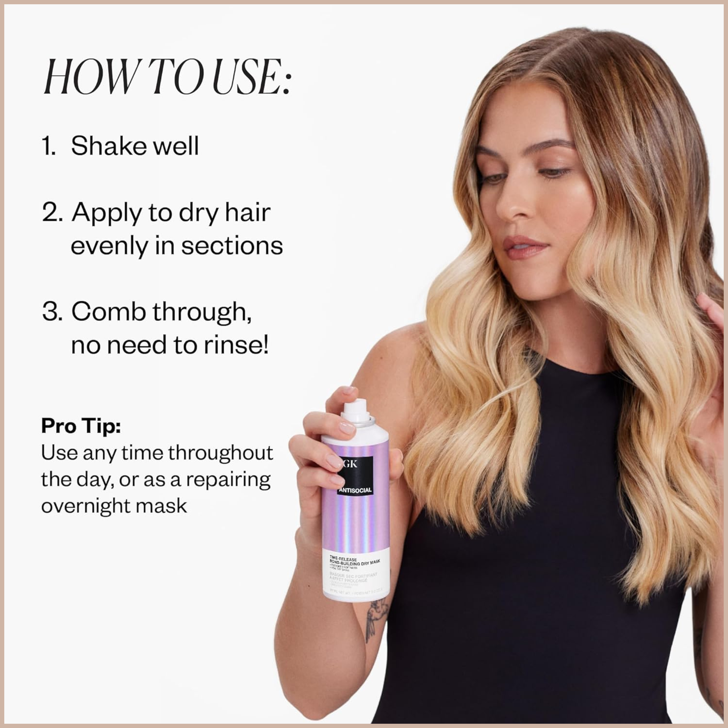 Overnight Bond Repair Hair Spray – Leave-In Treatment for Damaged, Color-Treated & Frizz-Prone Hair