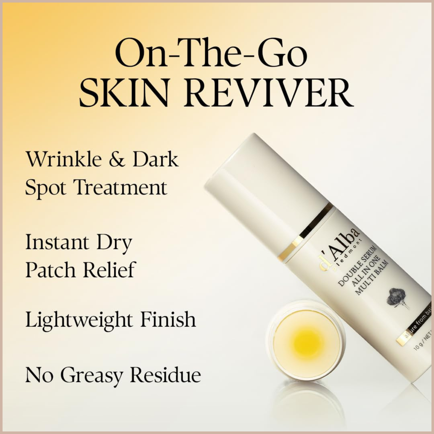 Hydrating Anti-Wrinkle Brightening Balm Stick with Truffle, Vitamin C & Ceramides for Radiant Skin