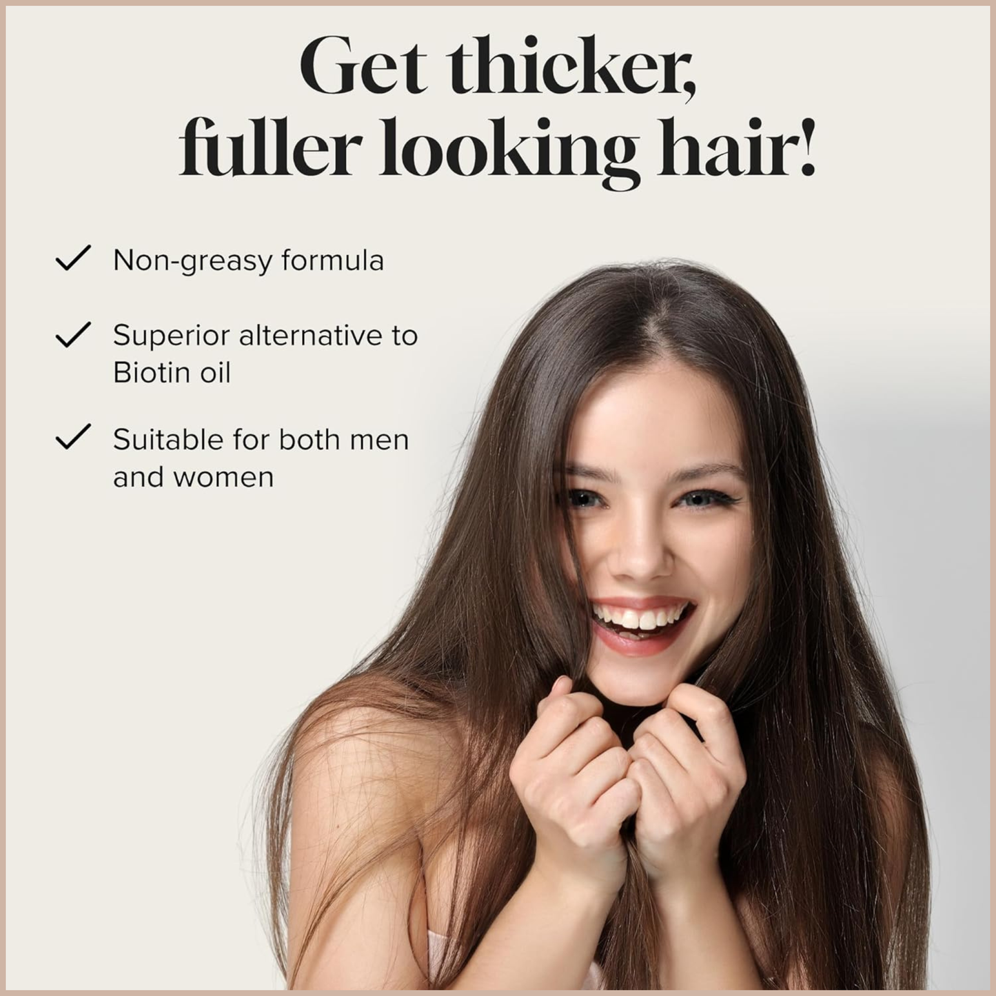 Biotin Hair Growth Serum – Thicker, Fuller-Looking Hair Support for Men & Women