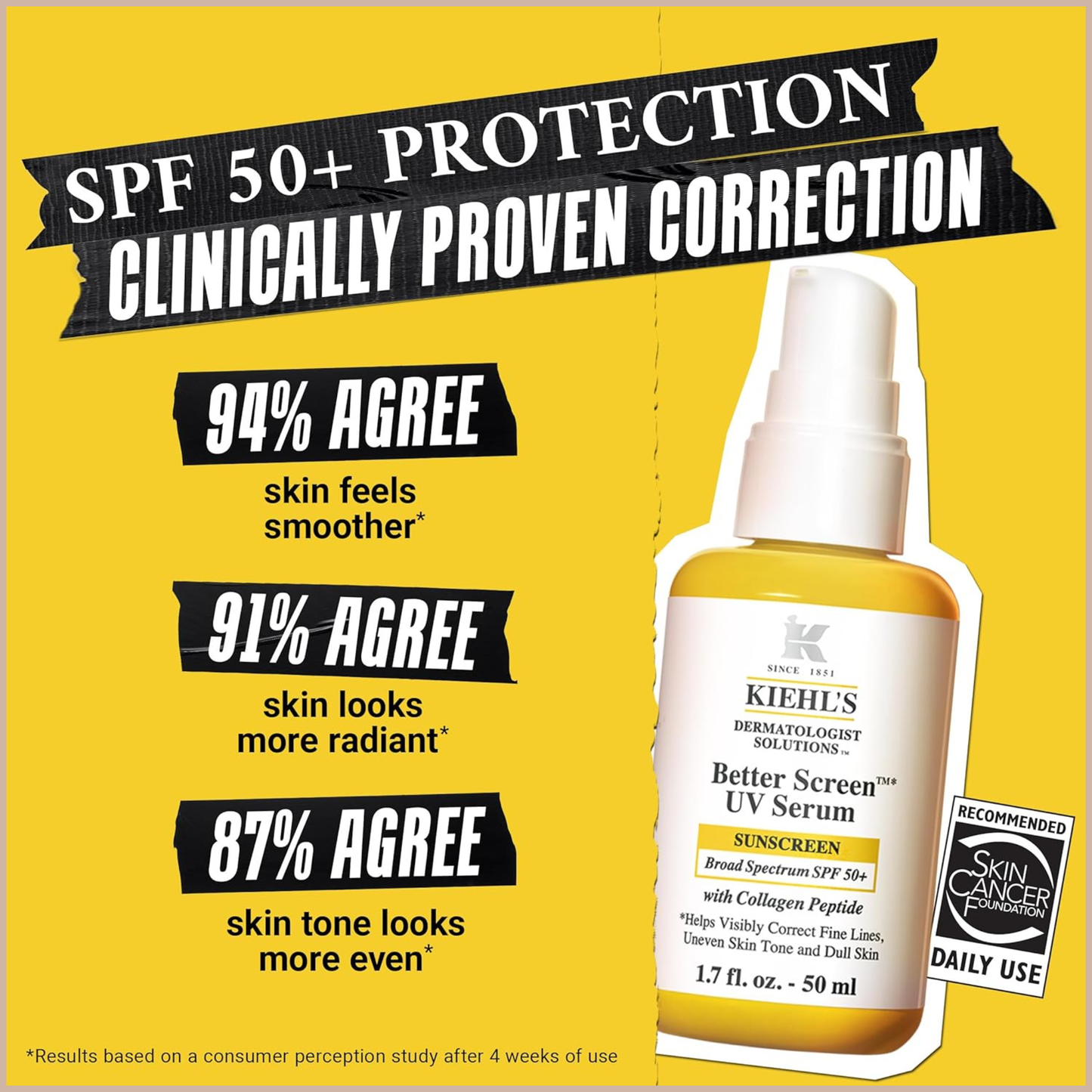 Collagen Peptide SPF 50 Face Sunscreen Serum for Daily UV Protection & Skin Correction