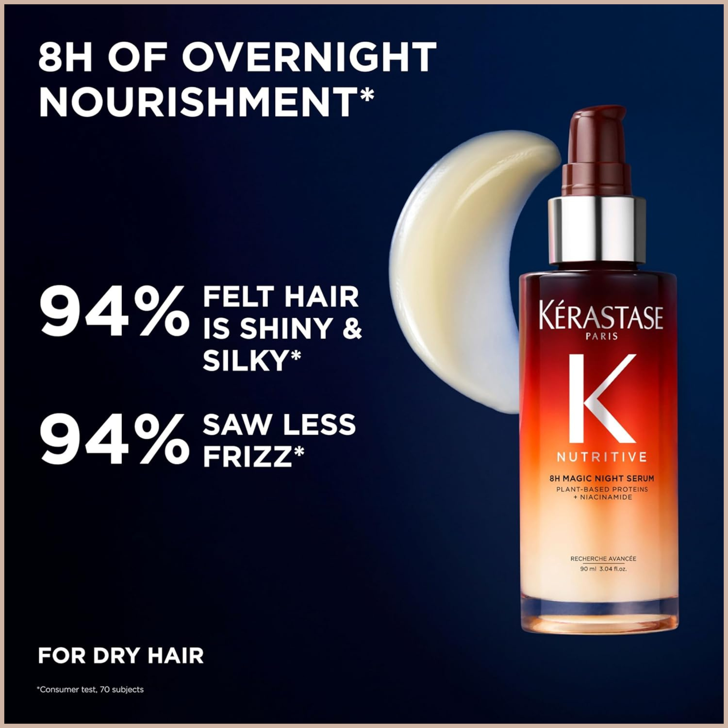 Overnight Hair Serum – Deep Hydration, Frizz Control & Detangling Treatment for Soft, Shiny Hair