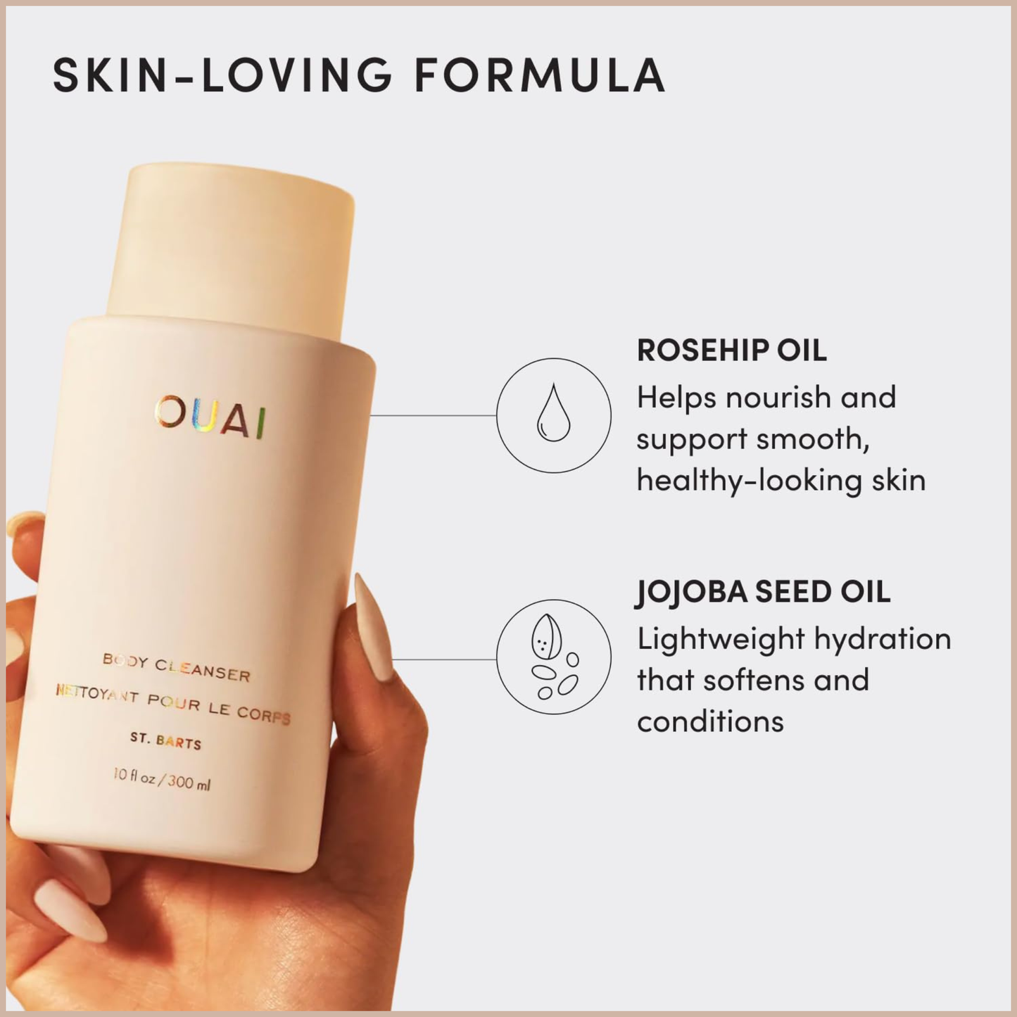 Hydrating Vegan Body Wash with Rosehip & Jojoba Oils – Moisturizing Shower Gel for Soft, Smooth Skin