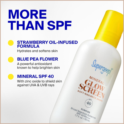 Radiant Mineral Sunscreen Drops SPF 40 for Soft Glow & Pore Blurring
