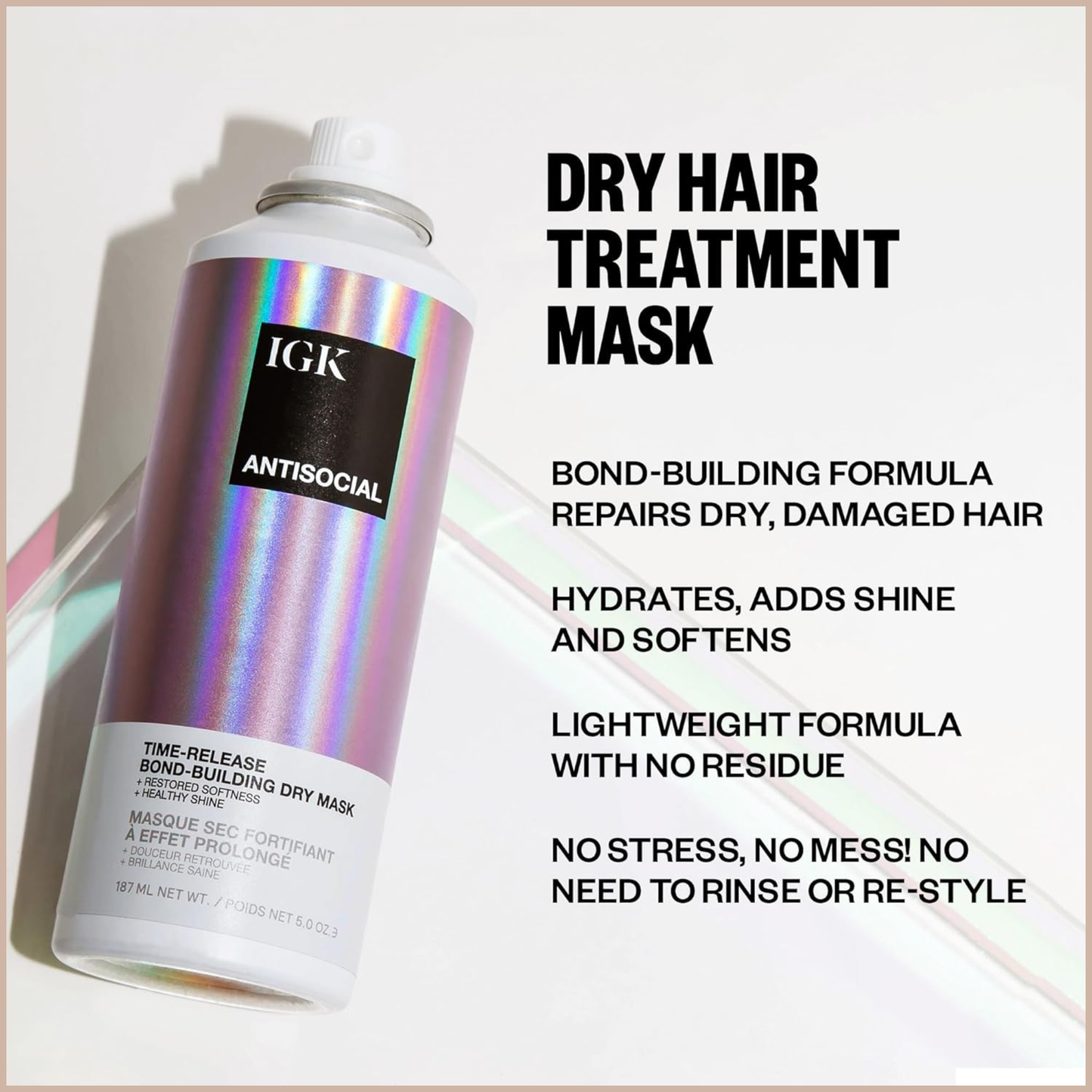 Overnight Bond Repair Hair Spray – Leave-In Treatment for Damaged, Color-Treated & Frizz-Prone Hair