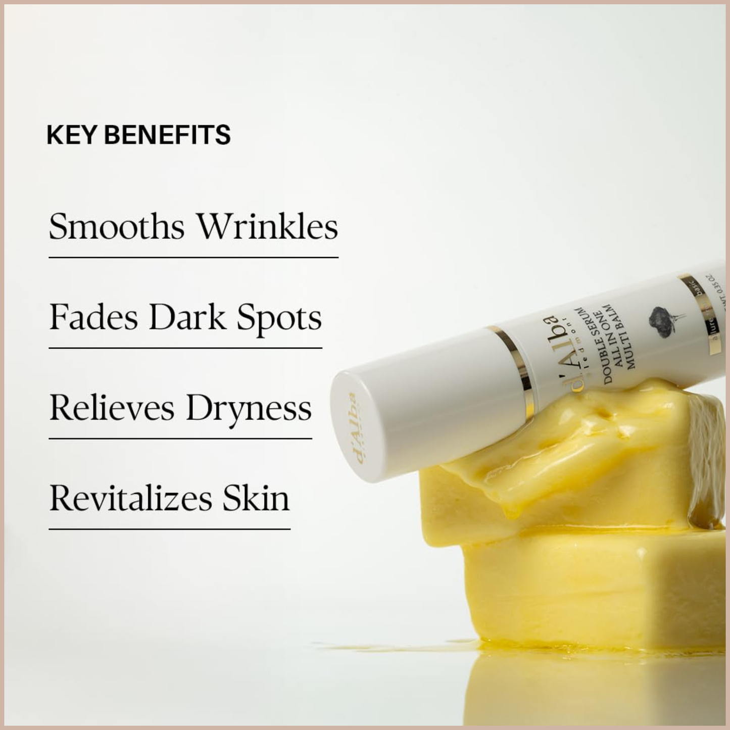 Hydrating Anti-Wrinkle Brightening Balm Stick with Truffle, Vitamin C & Ceramides for Radiant Skin