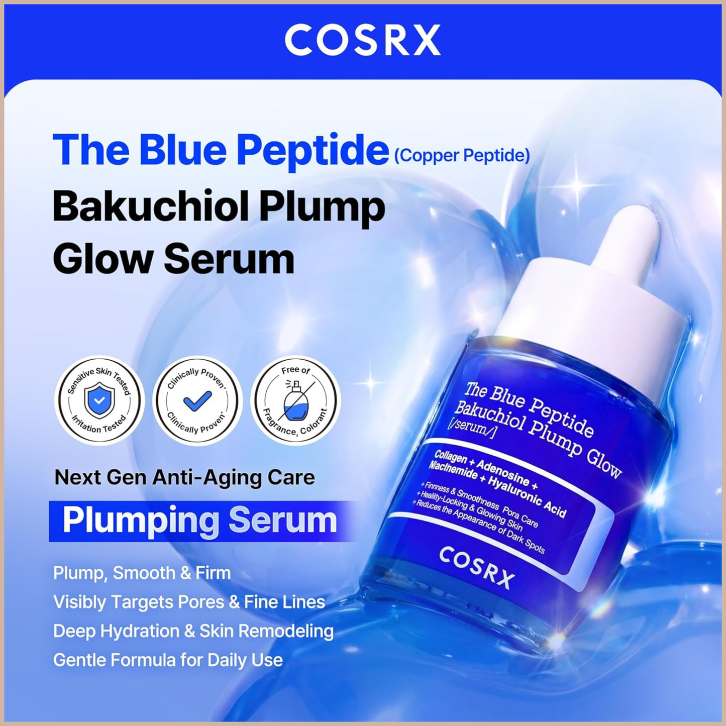 Copper Peptide + Bakuchiol Anti-Aging Plumping Serum