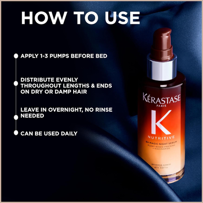 Overnight Hair Serum – Deep Hydration, Frizz Control & Detangling Treatment for Soft, Shiny Hair
