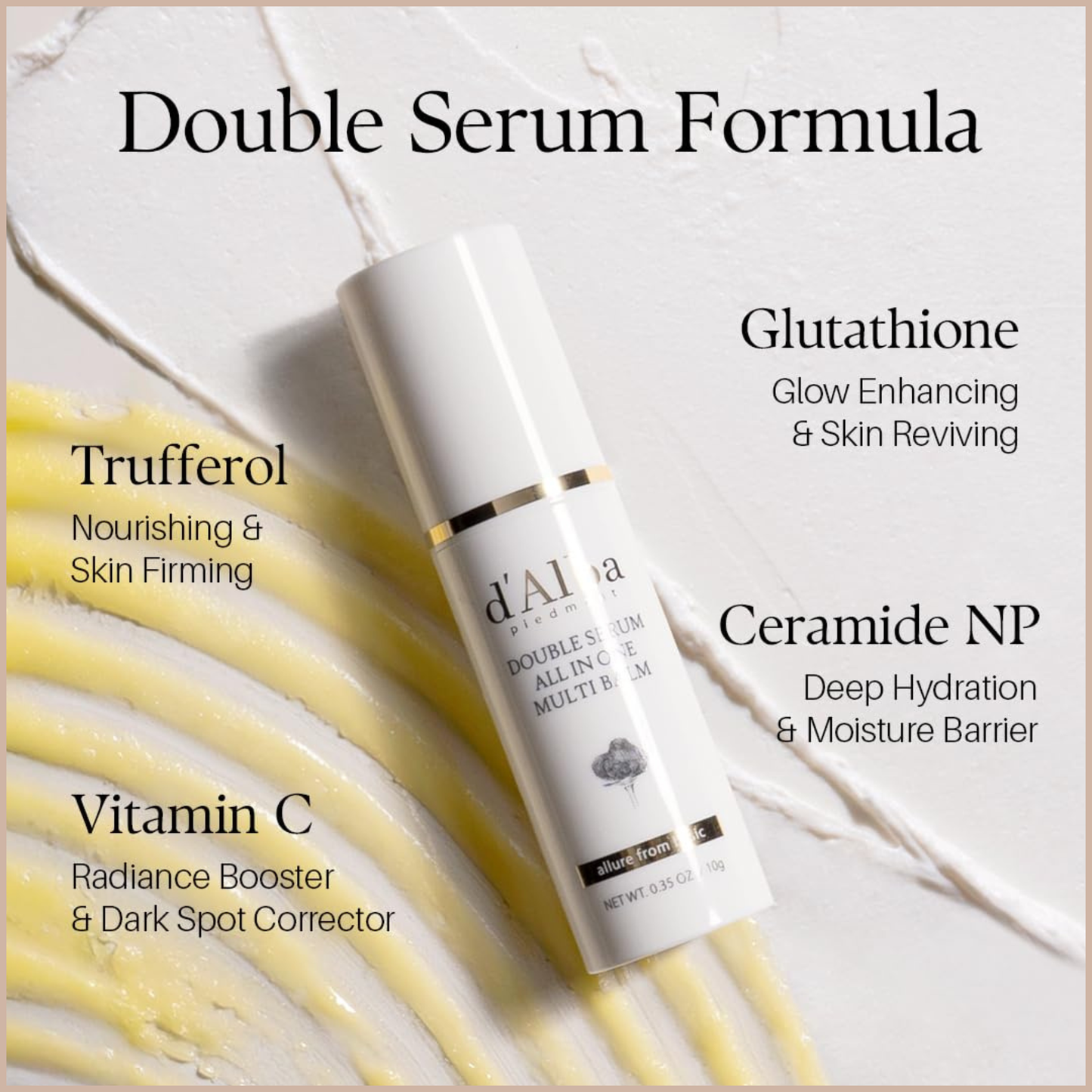Hydrating Anti-Wrinkle Brightening Balm Stick with Truffle, Vitamin C & Ceramides for Radiant Skin