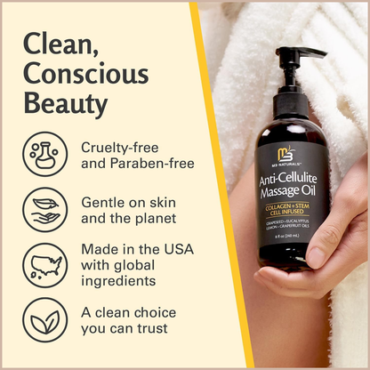 Anti-Cellulite Firming Massage Oil with Collagen & Stem Cells for Smoother Skin & Hydration