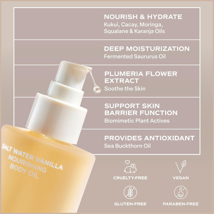 Body Oil for Deep Hydration, Firming & Glowing Skin with Botanical Oils