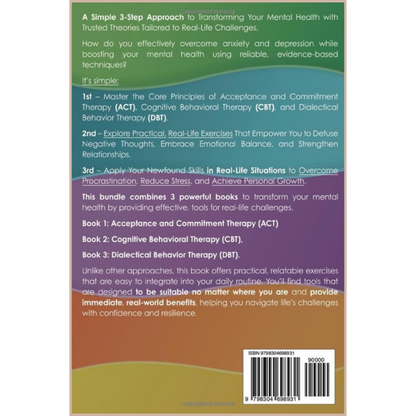 ACT + CBT + DBT Workbook – Complete 6-Week System for Anxiety, Depression & Emotional Mastery (180+ Exercises)