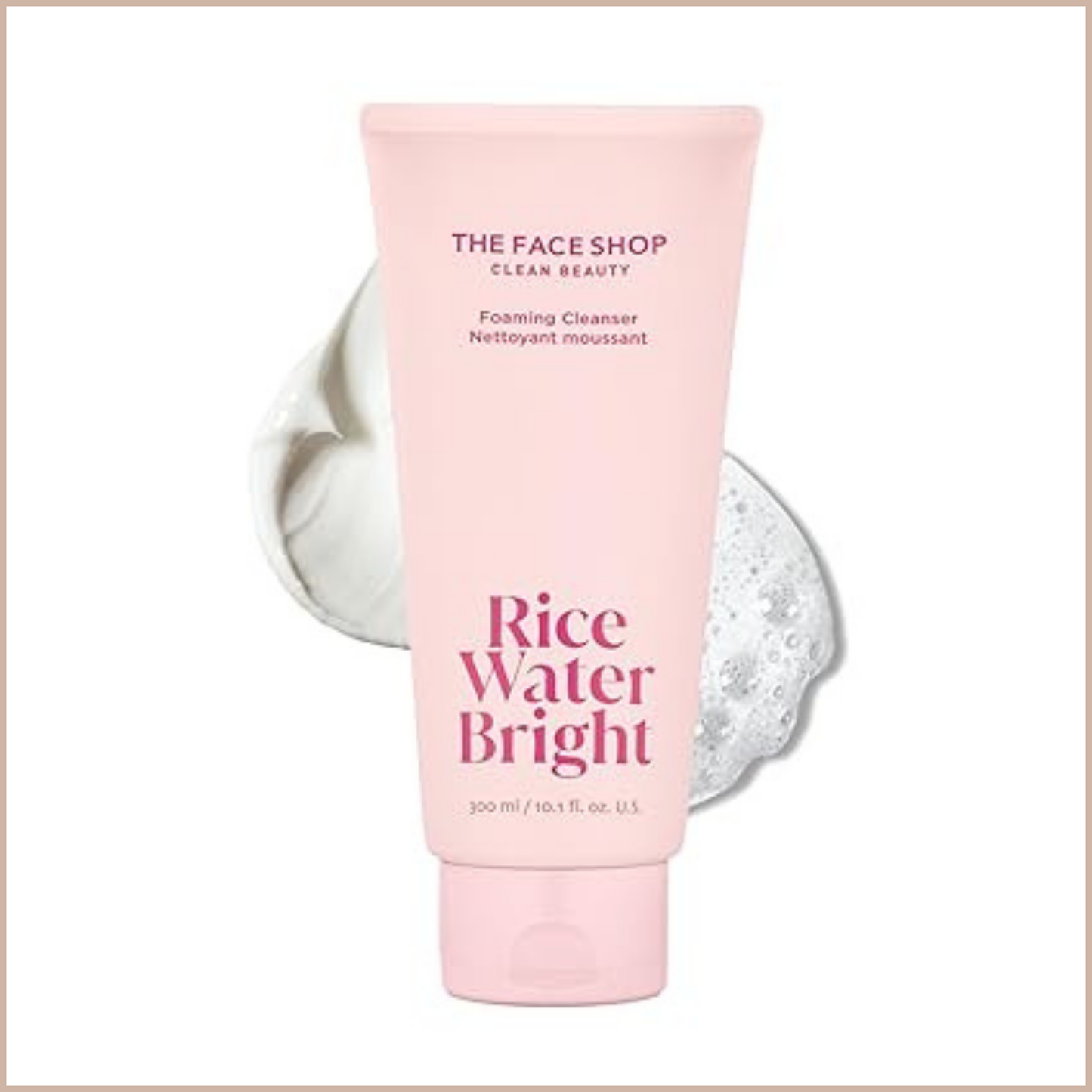 Rice Water Brightening Facial Cleanser for Deep Pore Cleansing & Makeup Removal