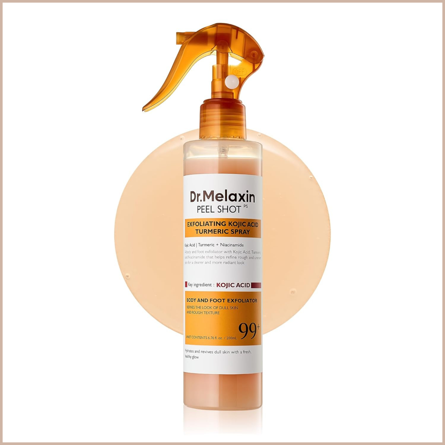 Kojic Acid & Turmeric Exfoliating Body Spray for Brightening, Nourishing & Skin Renewal