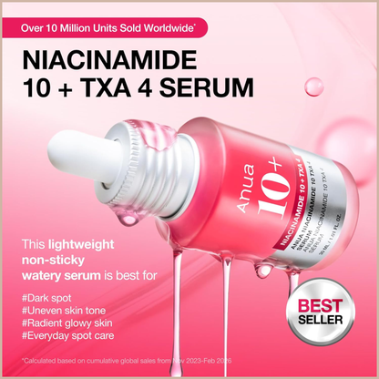 Anua 10% Niacinamide Dark Spot Correcting Serum with Tranexamic Acid & Arbutin for Brightening