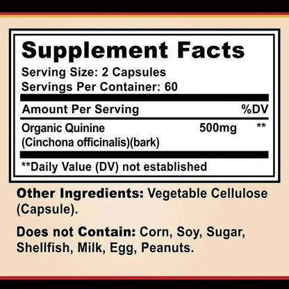 Cinchona Bark Wellness Support Capsules, 60 Count