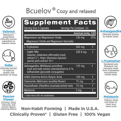 Natural Sleep Support Capsules with Melatonin & Magnesium, 120 Count