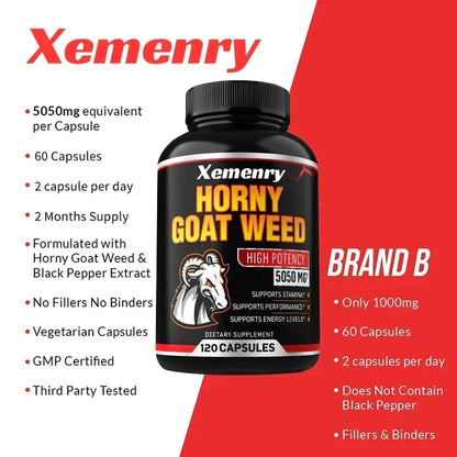 Men’s Vitality Support Capsules with Horny Goat Weed, 60 Count