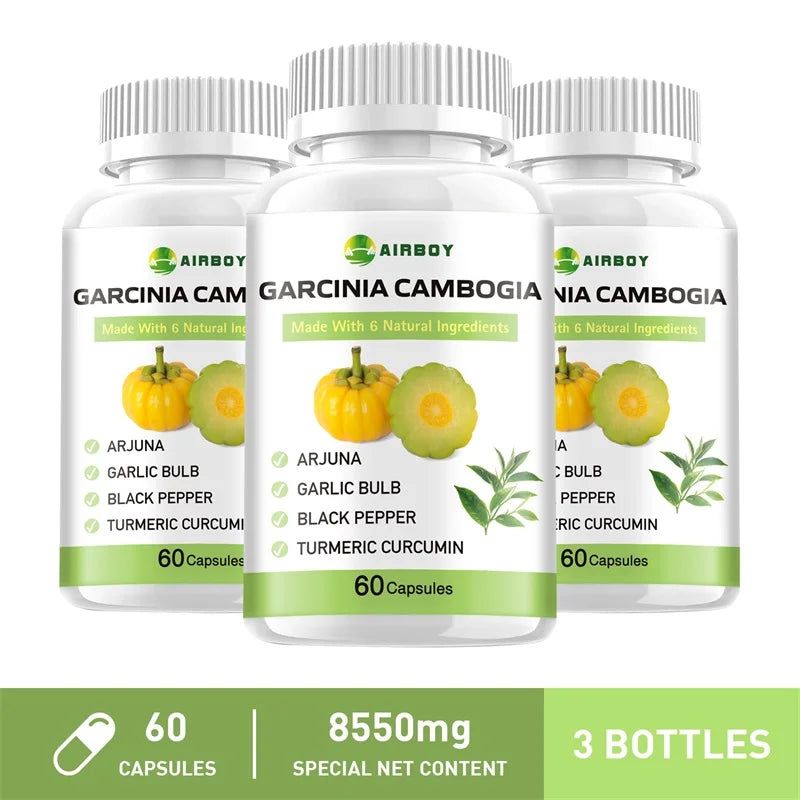 Garcinia Cambogia Capsules with Green Tea, Turmeric & Black Pepper, Herbal Supplement, 60 count