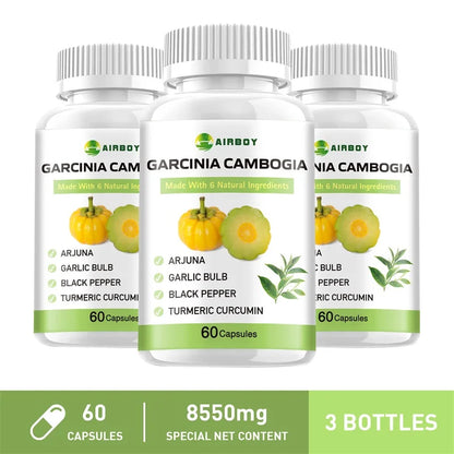 Garcinia Cambogia Capsules with Green Tea, Turmeric & Black Pepper, Herbal Supplement, 60 count
