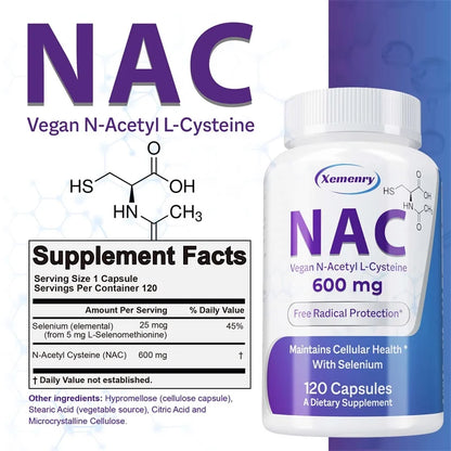 NAC 600mg Antioxidant Support Capsules, 60 Count
