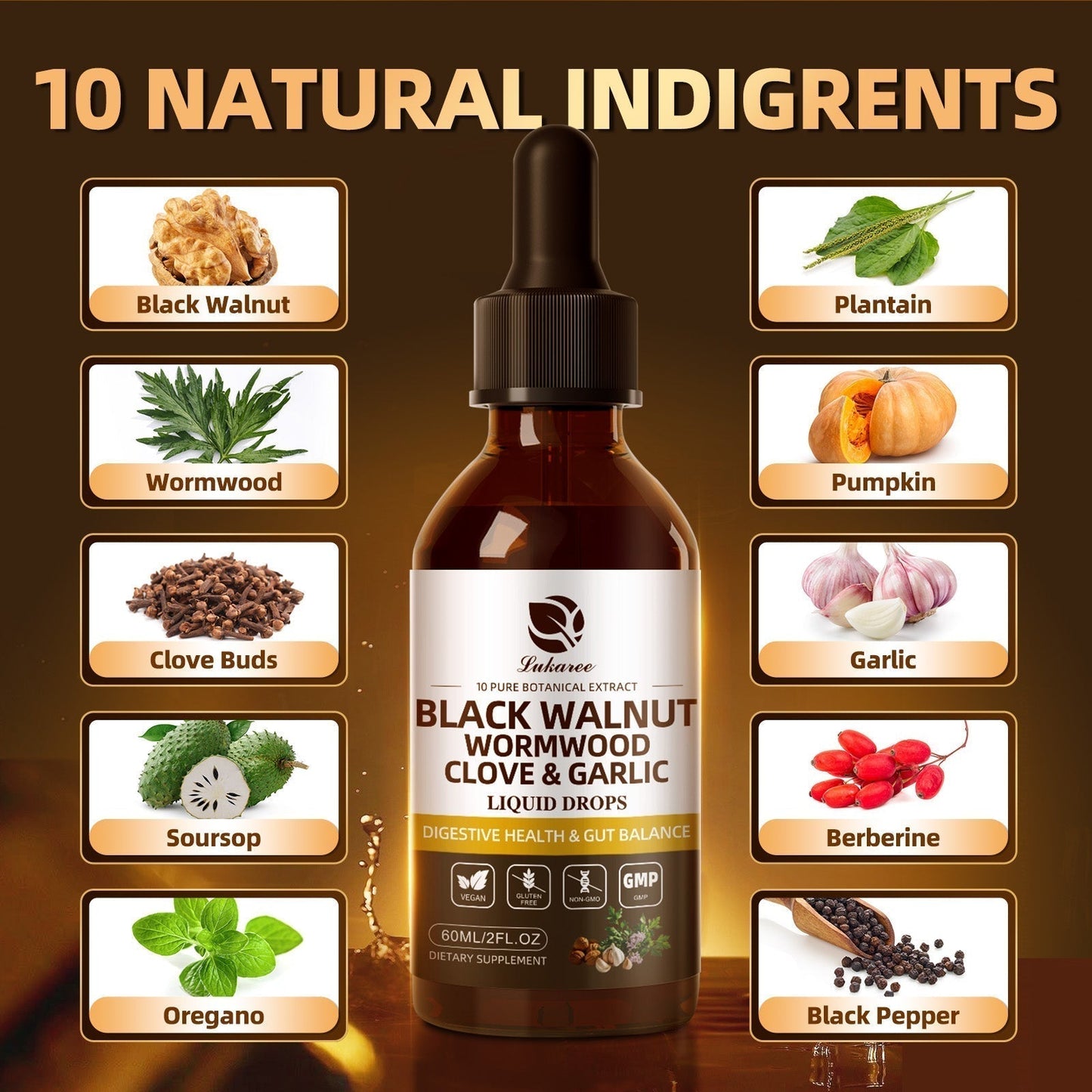 Black Walnut Digestive Support Drops, 60ml