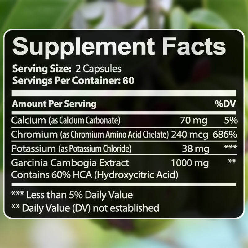 Garcinia Cambogia Extract Capsules, Herbal Dietary Supplement