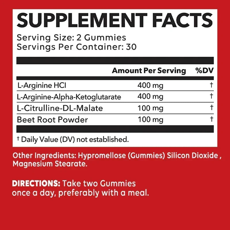 L-Arginine Vascular & Energy Support Gummies, 60 Gummies