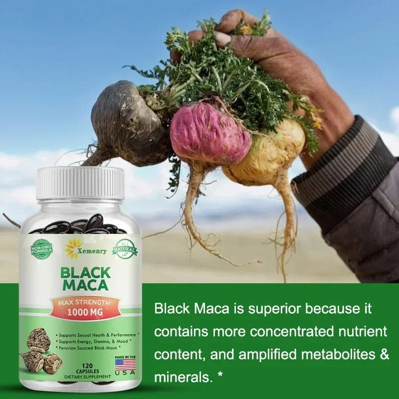 Black Maca Root Energy & Performance Support Capsules, 60 Count