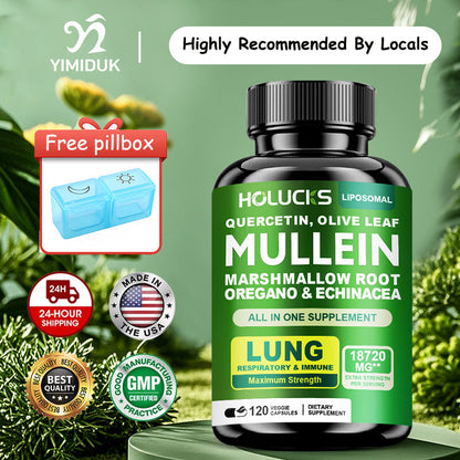 Mullein Leaf Respiratory Support Capsules with Vitamin C, 120 Count