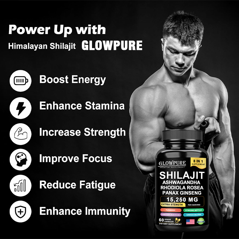 Shilajit 8-in-1 Energy & Focus Support Capsules, 60 Count
