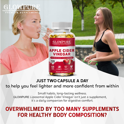 Apple Cider Vinegar Capsules, Adult Daily Wellness Supplement, 60 Count