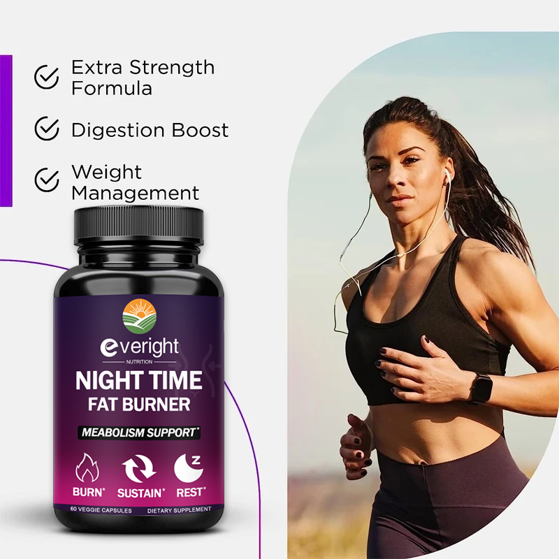 Nighttime Wellness Capsules with Green Coffee Bean Extract, Adult Dietary Supplement 60 Count