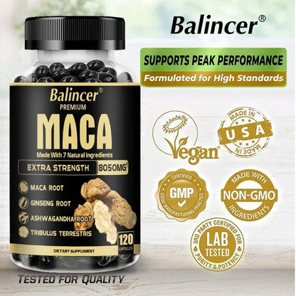 Maca Root & Ginseng Vitality Support Capsules, 60Count
