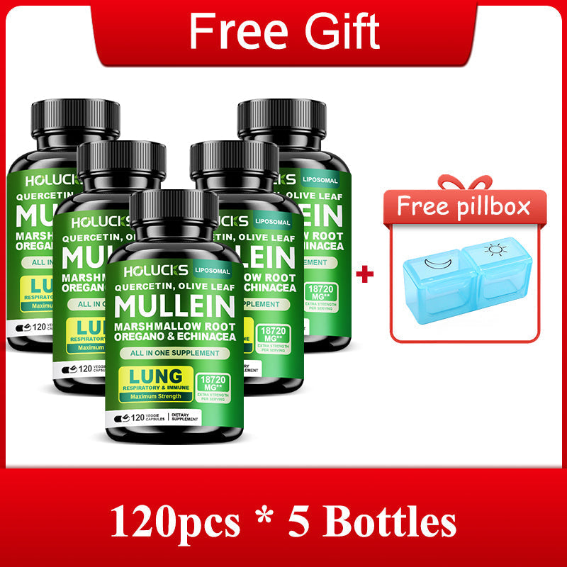 Mullein Leaf Respiratory Support Capsules with Vitamin C, 120 Count