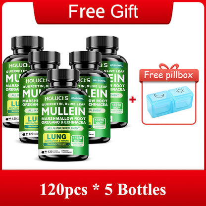 Mullein Leaf Respiratory Support Capsules with Vitamin C, 120 Count