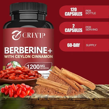 Berberine with Ceylon Cinnamon Capsules, 60 Count