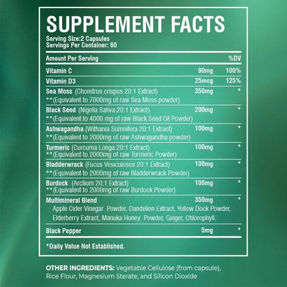 Sea Moss Wellness Support Capsules, 60 Count