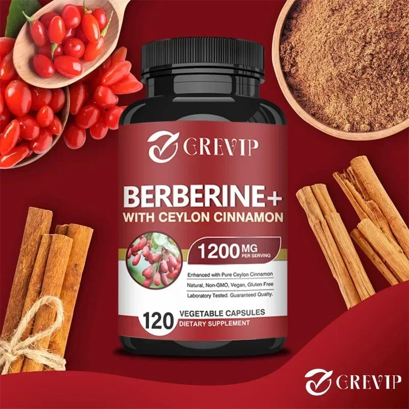 Berberine 1200mg with Ceylon Cinnamon Capsules, 60 Count
